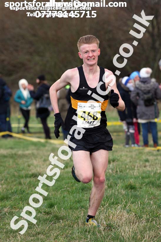 Mens under-17s North Eastern Cross Country, 2018 Northern Cross Country Champs., Wrekenton, Gateshead. Photo:  David T. Hewitson/Sports for All Pics
